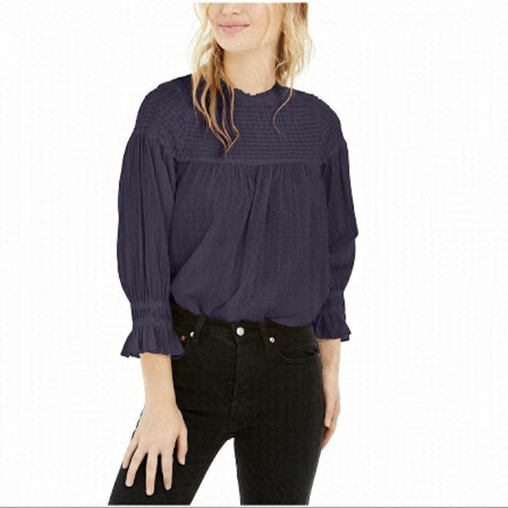 Nwt-Free People Obi Mila Smocked Tunic Blouse